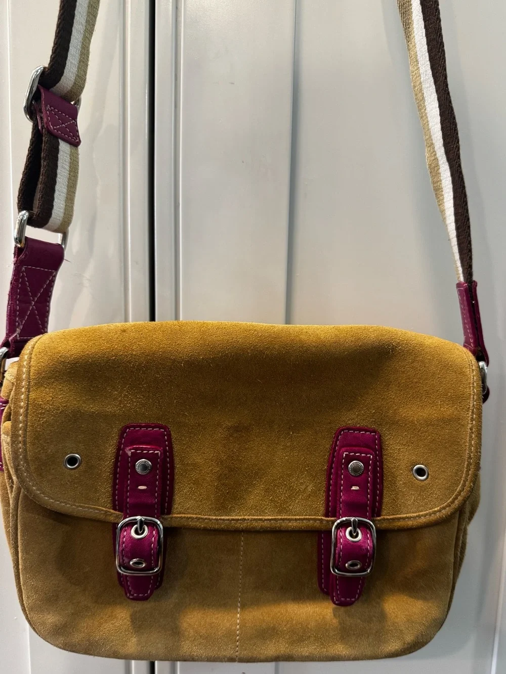 Vintage Coach Archive Crossbody Messenger Shoulder Bag Suede 9274